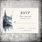 Cartons Réponse Aquarelle Rustic Mountain Lake Mariage forestier