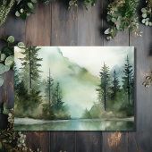 Cartons Réponse Aquarelle Rustic Mountain Lake Mariage forestier