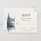 Cartons Réponse Aquarelle Rustic Mountain Lake Mariage forestier (Devant)