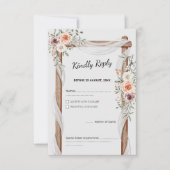 Cartons Réponse Aquarelle Rustique Boho Arch Mariage Floral (Devant)
