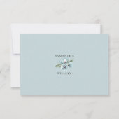 Cartons Réponse Aquarelle rustique Floral Dusty Mariage bleu (Dos)