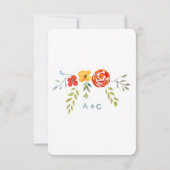 Cartons Réponse Aquarelle Rustique Floral Garland Folk Art Mariage (Dos)