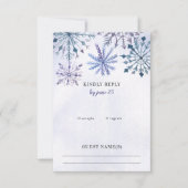 Cartons Réponse Aquarelle rustique Snowflakes Blue Winter Wedding  (Devant)
