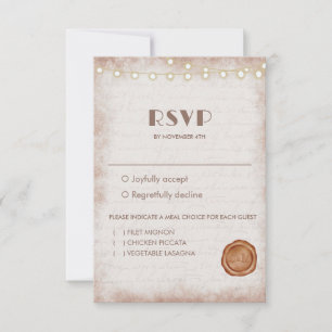 Cartons Réponse Aquarelle rustique vintage Lumières à cordes roman