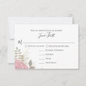 Cartons Réponse Aquarelle simple Floral Bourgogne choix de repas (Devant)