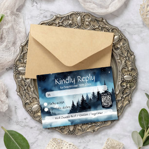 Cartons Réponse Aquarelle Starry Night Celestin Mariage QR Code