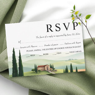 Cartons Réponse Aquarelle Toscane Italie paysage mariage