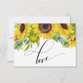 Cartons Réponse Aquarelle Tournesol & Eucalyptus Type élégant (Dos)