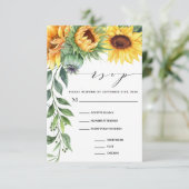 Cartons Réponse Aquarelle tournesol moderne choix de repas (Debout devant)