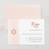 Cartons Réponse Aquarelle transparente | Bat mitzvah or Rose Faux (Devant / Derrière)