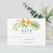 Cartons Réponse Aquarelle Tropical Floral Beach Mariage (Debout devant)