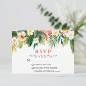 Cartons Réponse Aquarelle Tropical Floral Coral (Debout devant)