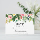 Cartons Réponse Aquarelle Tropical Floral Green (Debout devant)