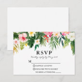 Cartons Réponse Aquarelle Tropical Floral Green (Devant / Derrière)