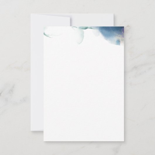 Cartons Réponse Aquarelle Turquoise bleu pourpre avec/sans choix d (Dos)