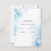 Cartons Réponse Aquarelle Turquoise bleue Cadre Abstrait (Devant)