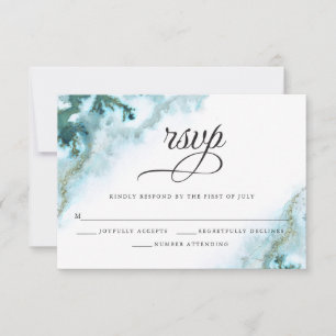 Cartons Réponse Aquarelle Turquoise moderne Moss Agate BarefootBri