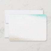 Cartons Réponse Aquarelle Turquoise & Tan Subtle Beach Wedding RSV (Dos)