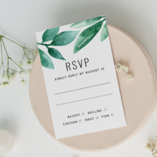 Cartons Réponse Aquarelle verdure feuillage botanique mariage