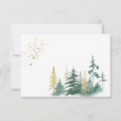 Cartons Réponse Aquarelle vert or Pins de Bois Arbres (Dos)