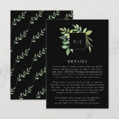 Cartons Réponse Aquarelle verte Feuille couronne couronne noire (Devant / Derrière)