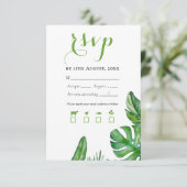 Cartons Réponse Aquarelle verte tropicale Feuilles Monstera (Debout devant)