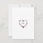 Cartons Réponse Aquarelle violet Fleurs Chanson Demande de Mariage (Dos)