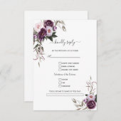 Cartons Réponse Aquarelle violet Fleurs Chanson Demande de Mariage (Devant / Derrière)