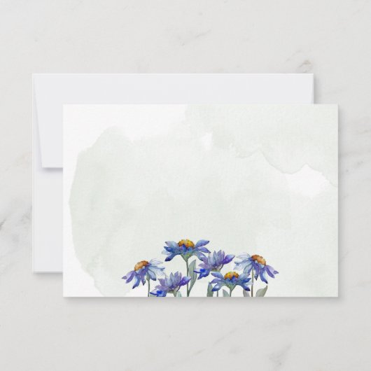 Cartons Réponse Aquarelle violet marguerite Sage vert Mariage rust (Dos)