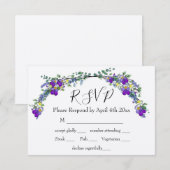 Cartons Réponse Aquarelle violette Lavender Eucalyptus (Devant / Derrière)