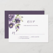 Cartons Réponse Aquarelle violette violet vert lavande | (Devant / Derrière)