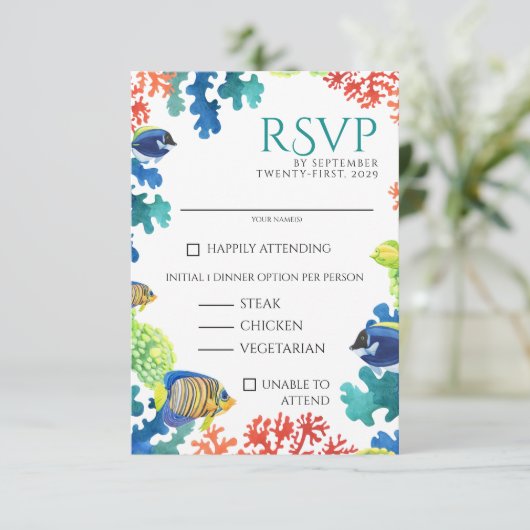 Cartons Réponse Aquarium coloré Choix alimentaires (Debout devant)