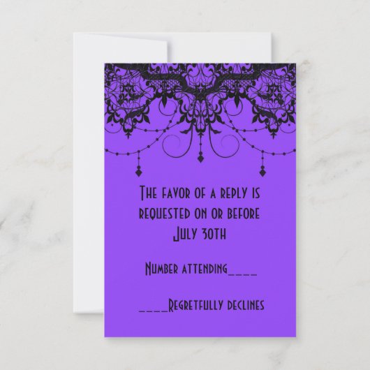 Cartons Réponse Araignée victorienne perverse violet Halloween Rsv (Dos)