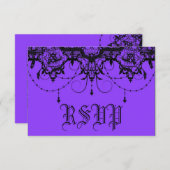 Cartons Réponse Araignée victorienne perverse violet Halloween Rsv (Devant / Derrière)