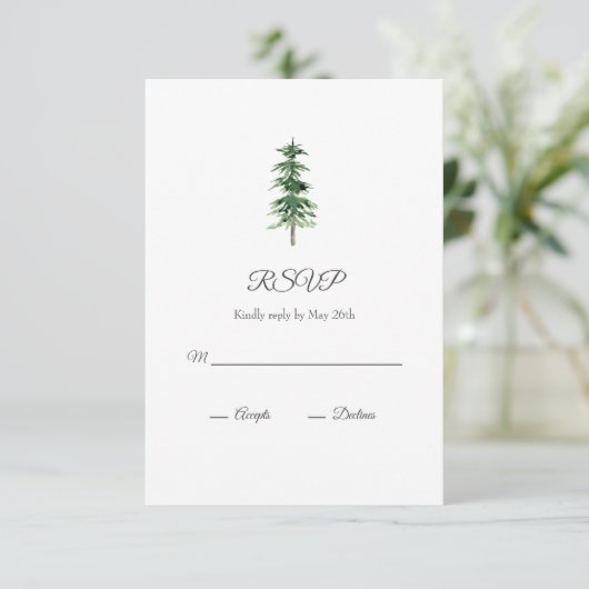 Cartons Réponse Arbre à pin aquarelle (Debout devant)