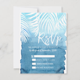 Cartons Réponse Arbre blanc Franges Aquarelle bleue