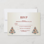 Cartons Réponse Arbre coloré de Noël Scandinavie Art populaire (Dos)