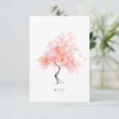 Cartons Réponse Arbre d'aquarelle rose clair minimaliste moderne (Debout devant)