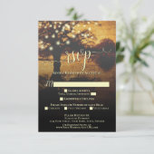 Cartons Réponse Arbre d'automne rustique avec lumières Mariage élé (Debout devant)