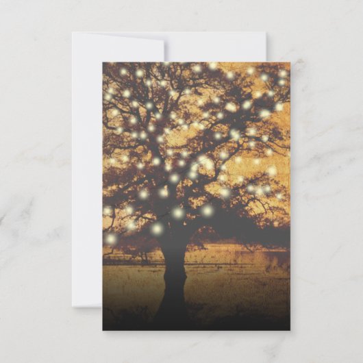 Cartons Réponse Arbre d'automne rustique avec lumières Mariage élé (Dos)