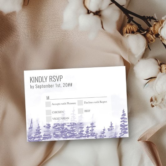 Cartons Réponse Arbre de la Lavande de la forêt d'hiver