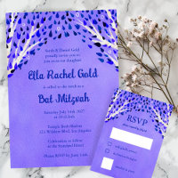 Arbre de la vie Stars Aquarelle Bat Bar Mitzvah