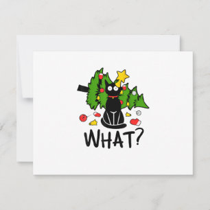 Cartons Réponse Arbre de Noël drôle de chat noir Noël humour joyeu