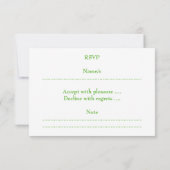 Cartons Réponse Arbre de Noël en vert, simple et élégant. (Dos)