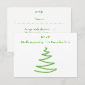 Cartons Réponse Arbre de Noël en vert, simple et élégant. (Devant / Derrière)