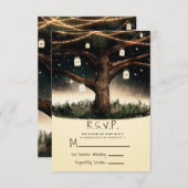 Cartons Réponse Arbre de nuit rustique avec lumières et jarres Mar (Devant / Derrière)