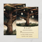 Cartons Réponse Arbre de nuit rustique avec lumières et pots de ré (Devant / Derrière)