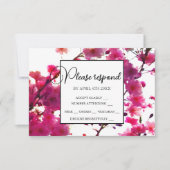 Cartons Réponse Arbre en fleurs floral rose aquarelle     (Devant)