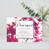 Cartons Réponse Arbre en fleurs floral rose aquarelle     (Debout devant)