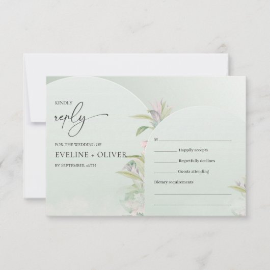 Cartons Réponse Arc boho moderne roux vert poussiéreux eucalyptus  (Devant)